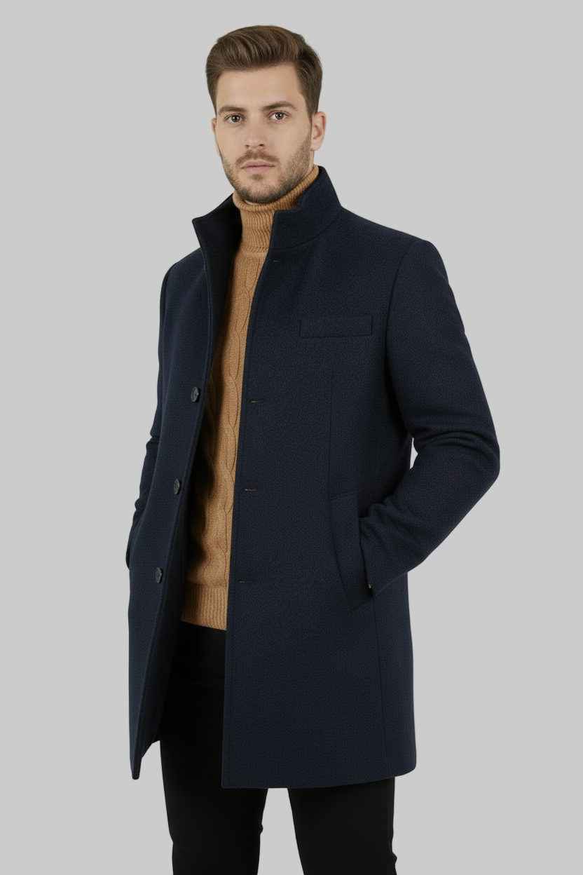 Cappotto Uomo Giacca Monopetto Collo Alto Art. Cp15