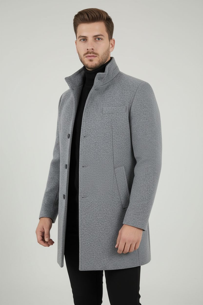 Cappotto Uomo Giacca Monopetto Collo Alto Art. Cp15