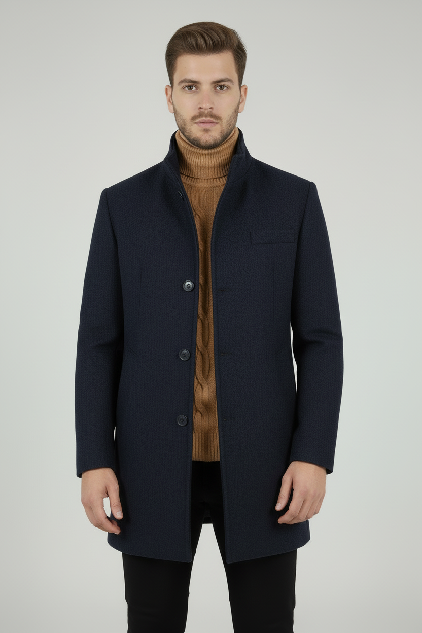 Cappotto Uomo Giacca Monopetto Collo Alto Art. Cp15