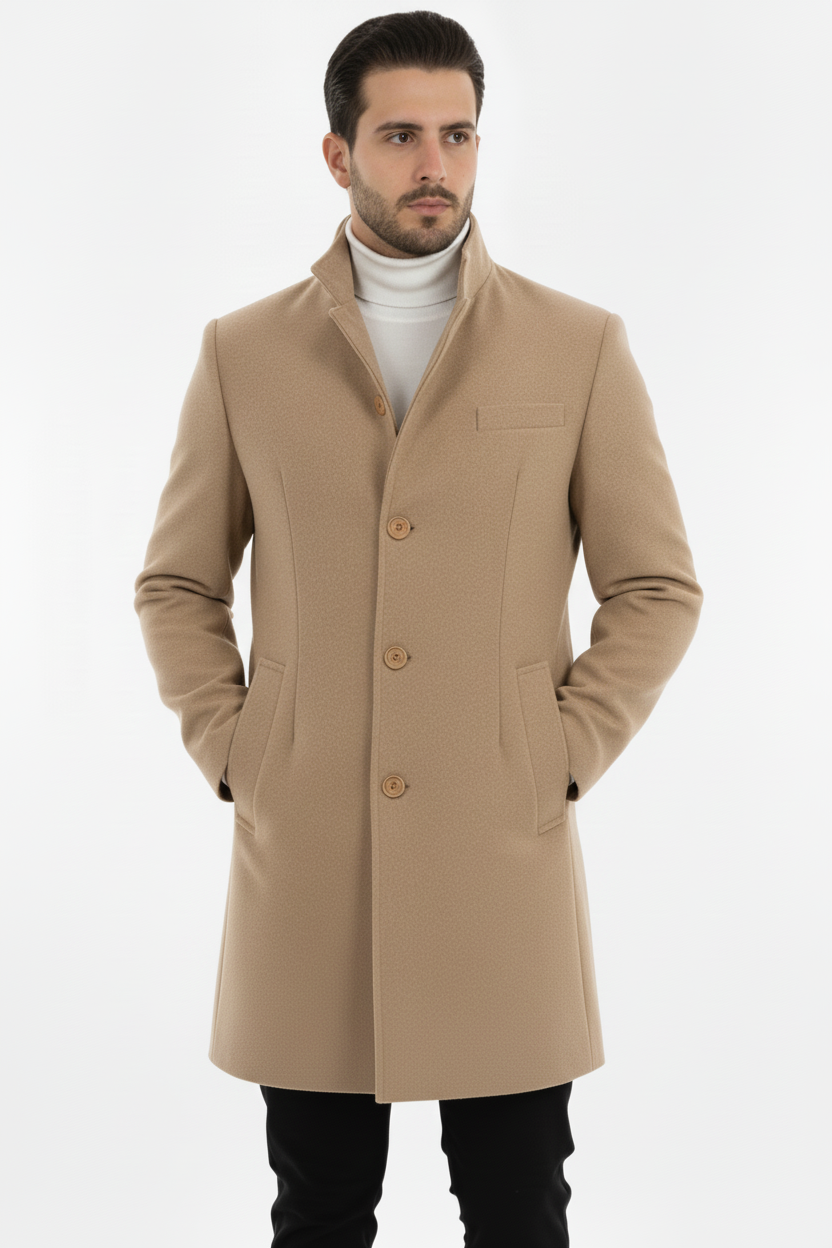 Cappotto Uomo Giacca Monopetto Collo Alto Art. Cp15