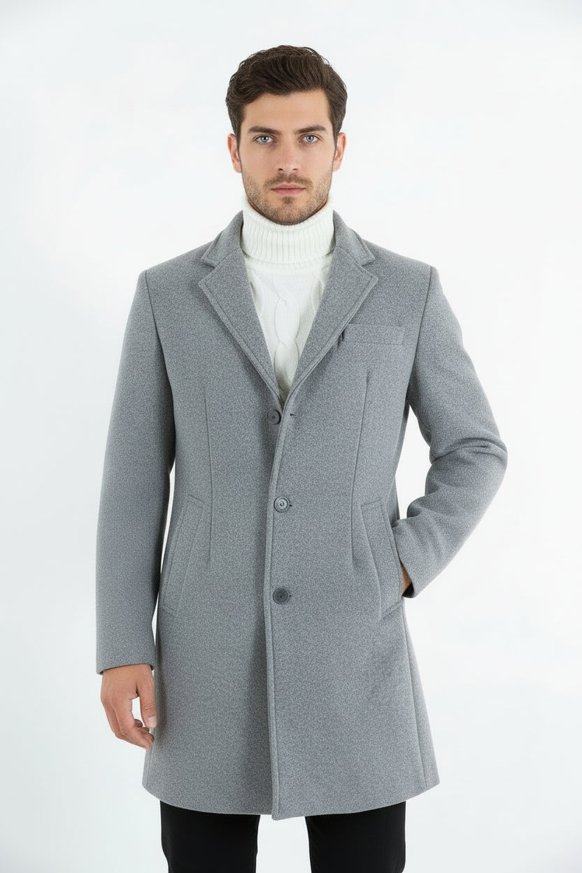 Cappotto Uomo Baronetto Collo Reverse Tinta Unita Art. Cp24