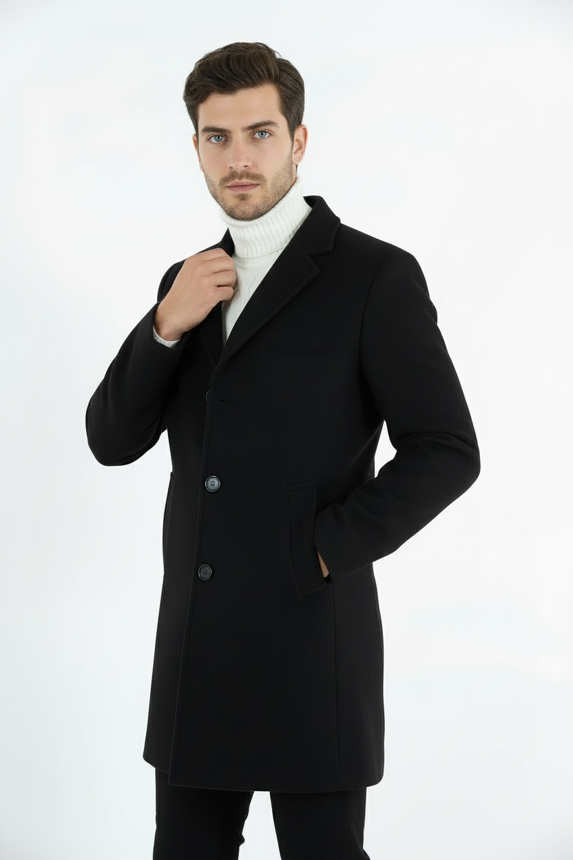 Cappotto Uomo Baronetto Collo Reverse Tinta Unita Art. Cp24