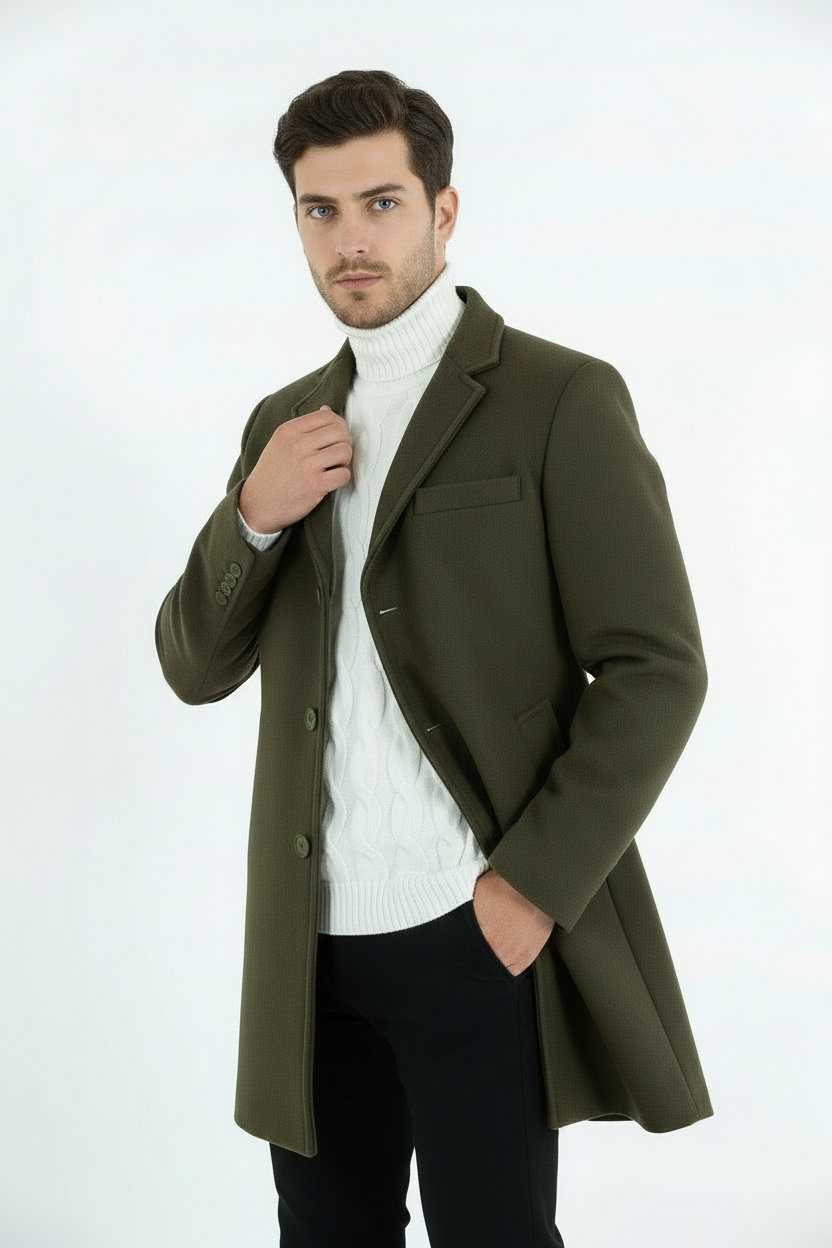 Cappotto Uomo Baronetto Collo Reverse Tinta Unita Art. Cp24