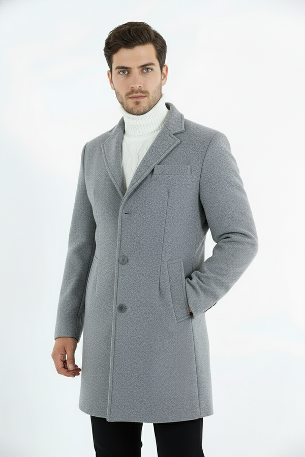 Men's Coat Trench V-Neck Solid Color Art. Cp24
