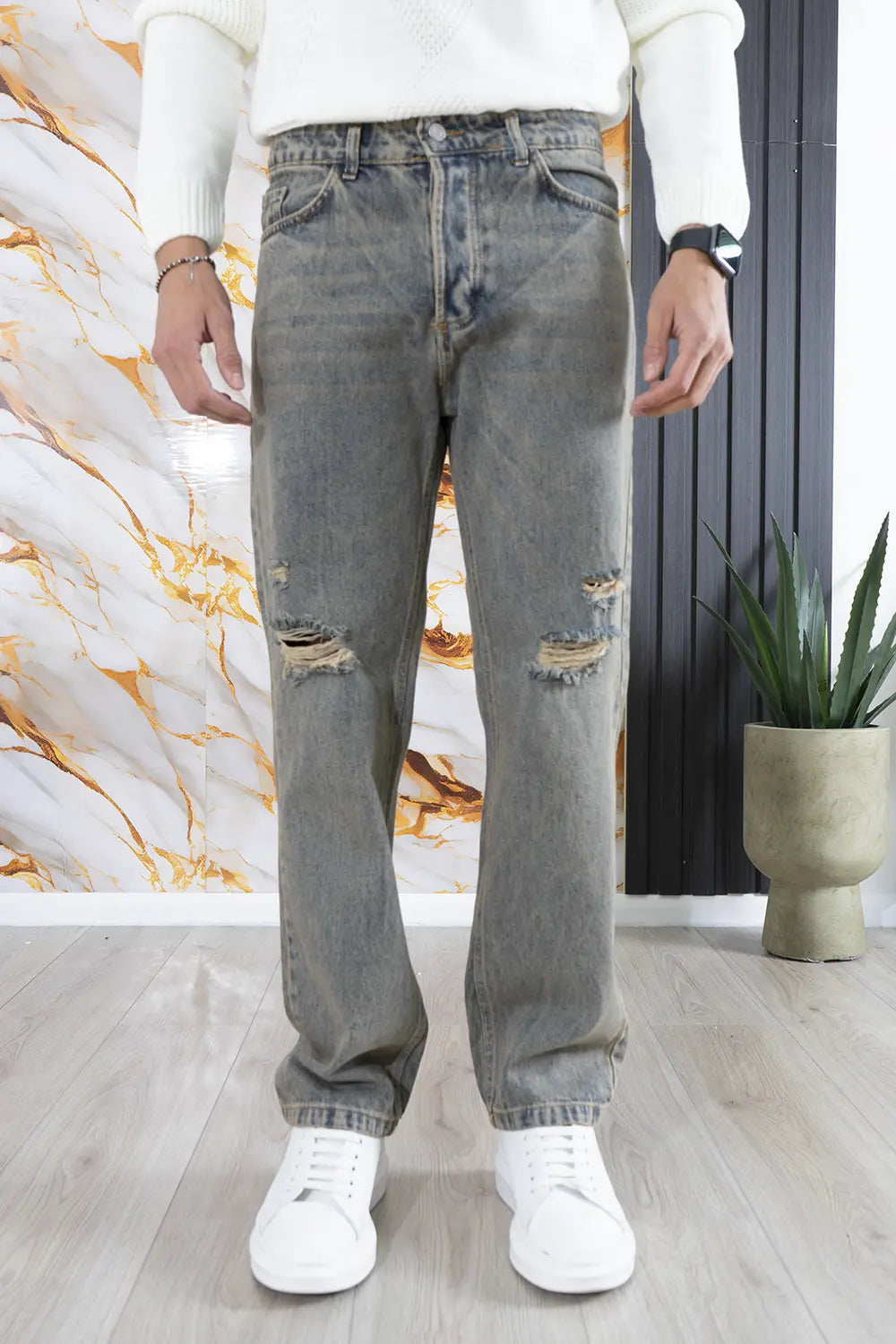 Jeans Baggy Fit Con Strappi Art. Js501