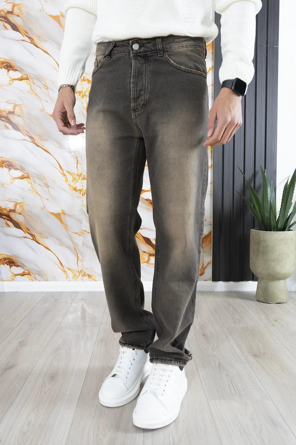 Jeans Uomo Sabbiato Fondo Largo Art. Js500