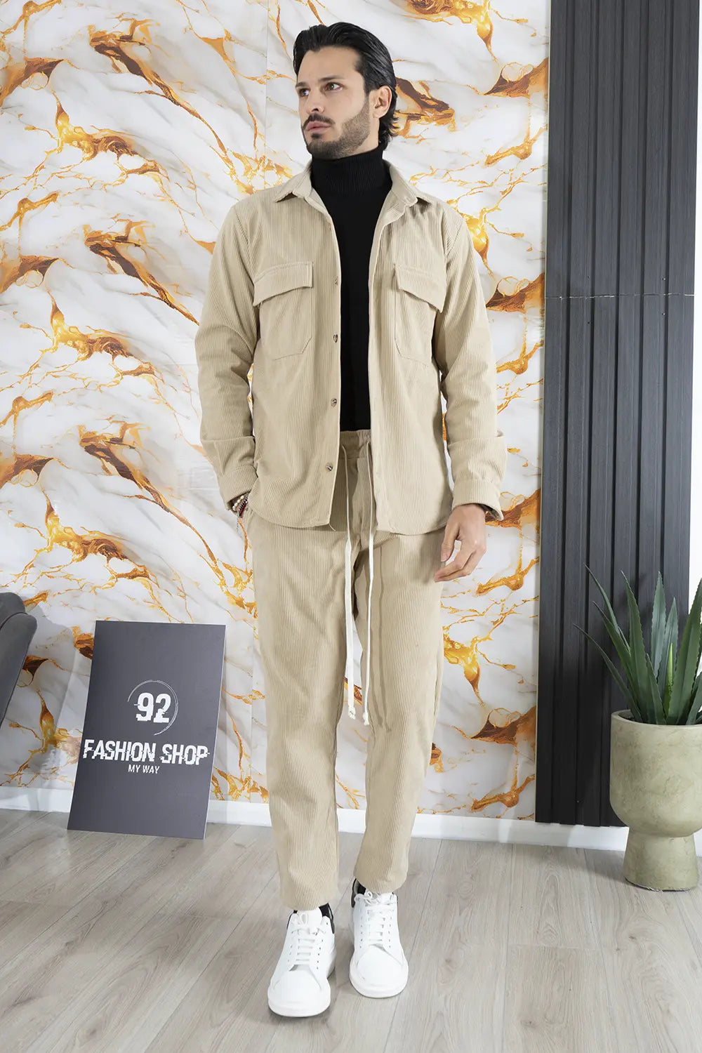 Coordinato Uomo Velluto A costine Camicia + Pantalone Art. Cd88