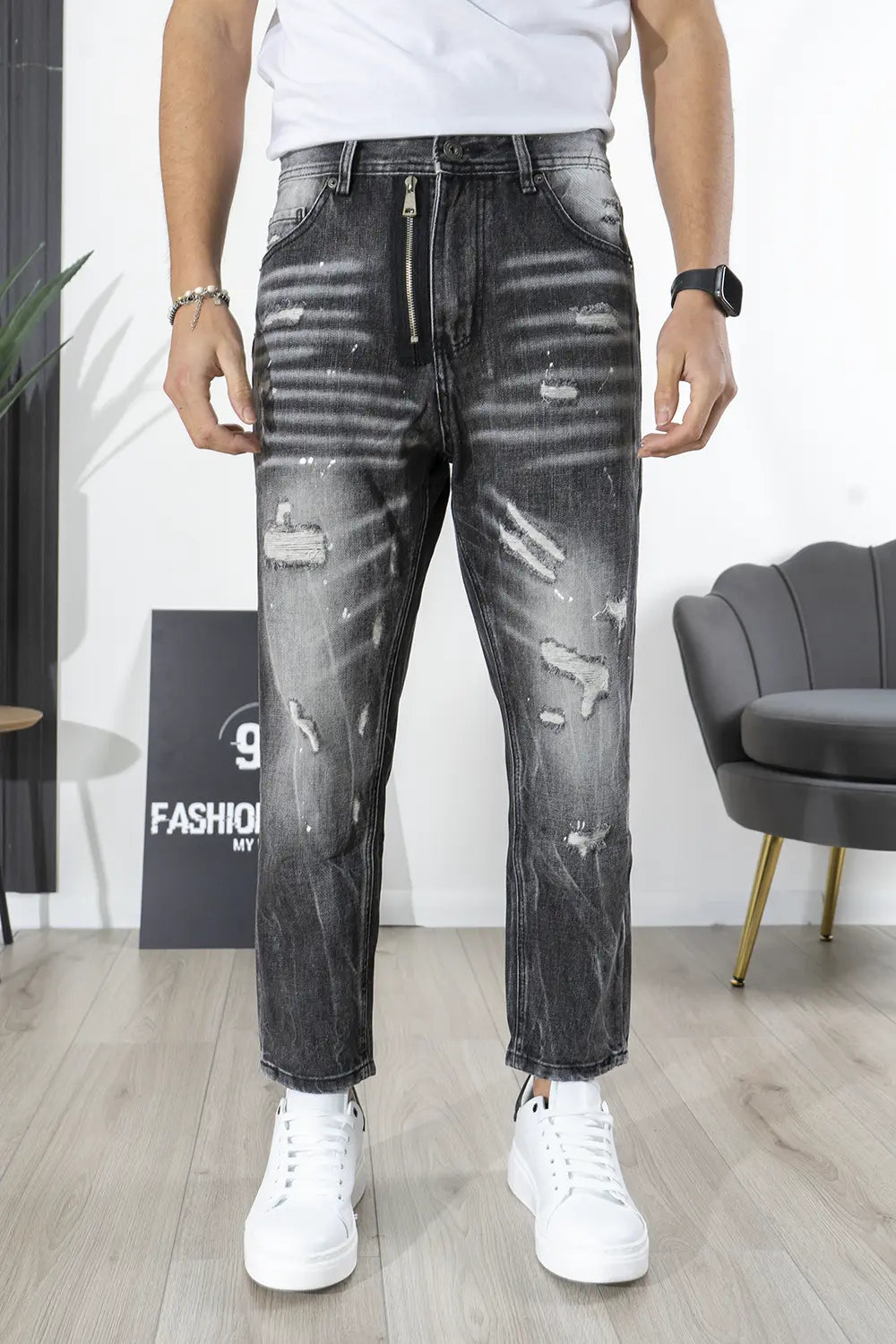 Jeans Uomo Con Zip Art. Js511