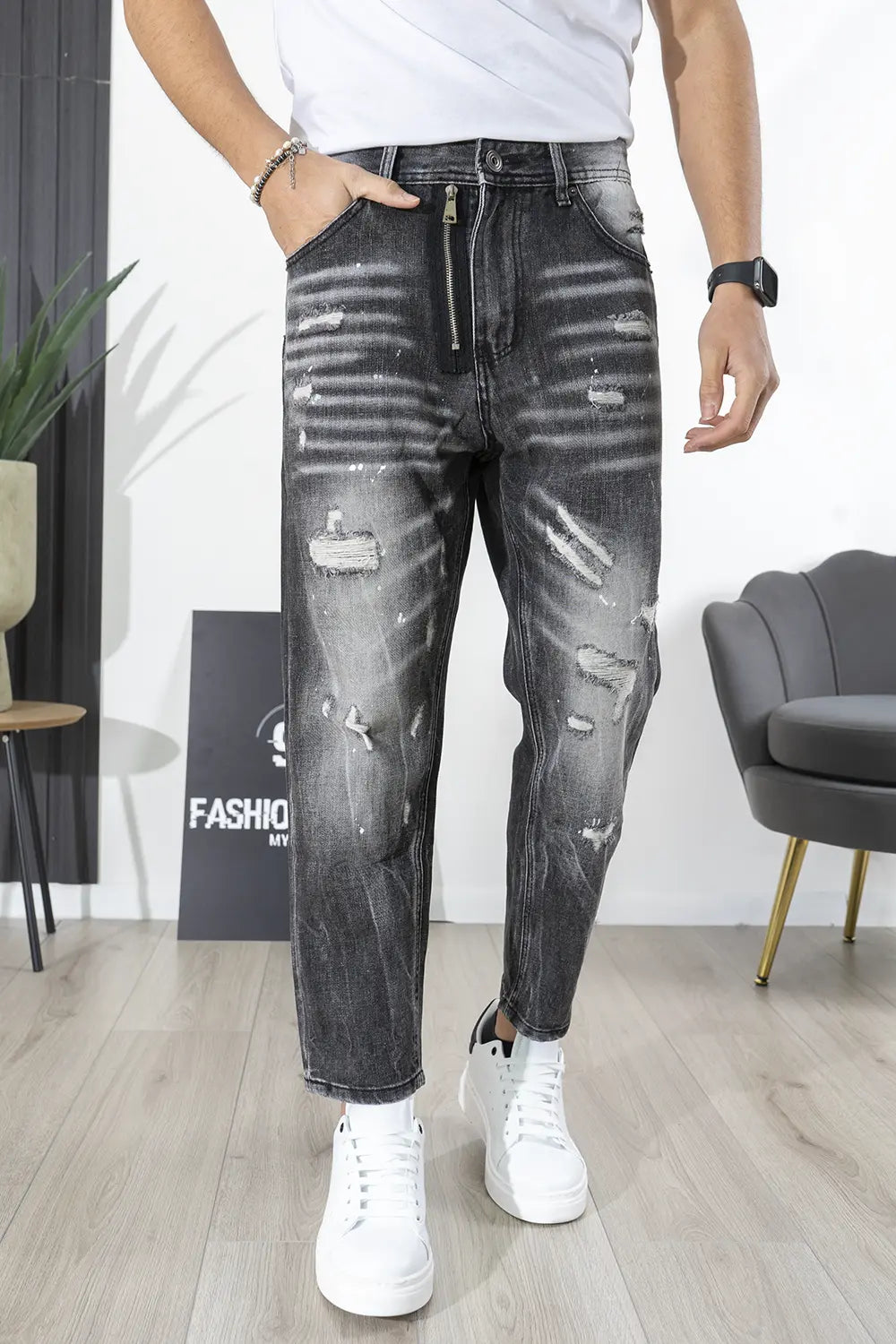 Jeans Uomo Con Zip Art. Js511