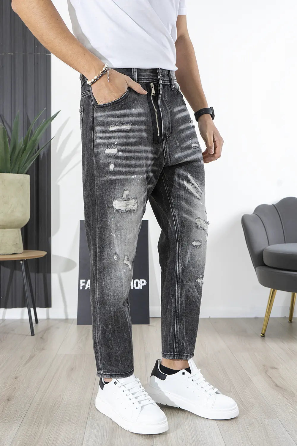 Jeans Uomo Con Zip Art. Js511