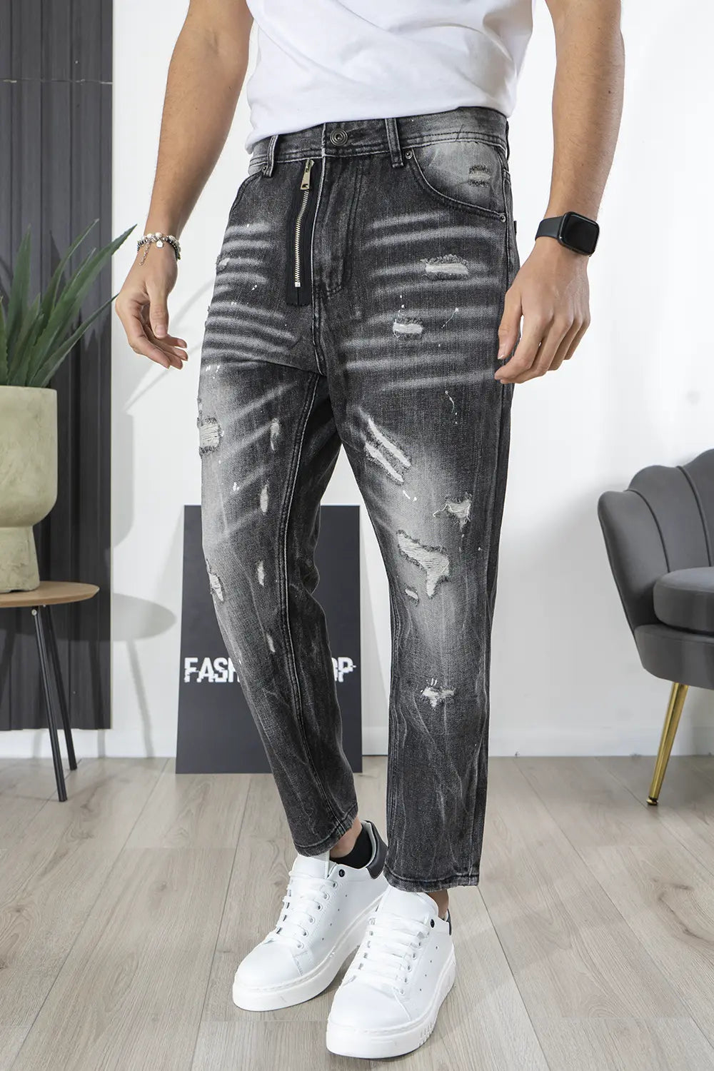 Jeans Uomo Con Zip Art. Js511