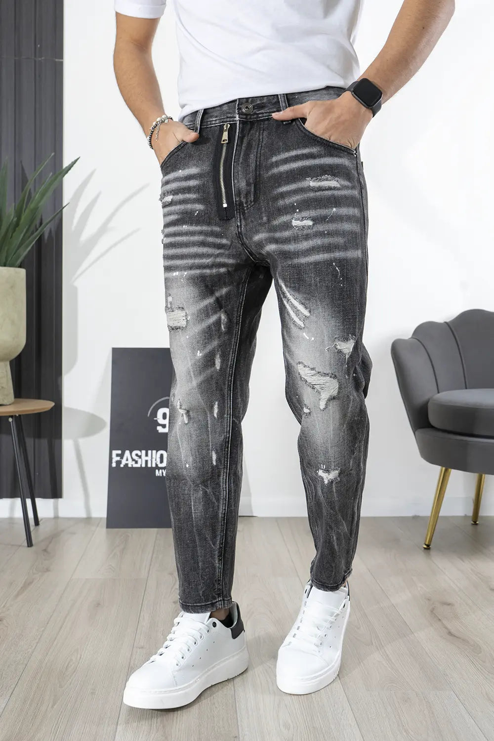 Jeans Uomo Con Zip Art. Js511