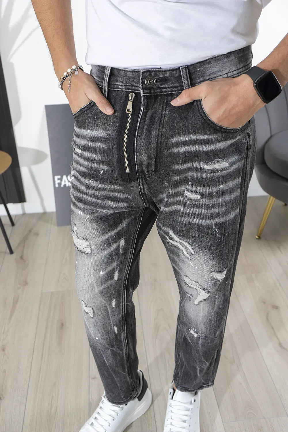 Jeans Uomo Con Zip Art. Js511