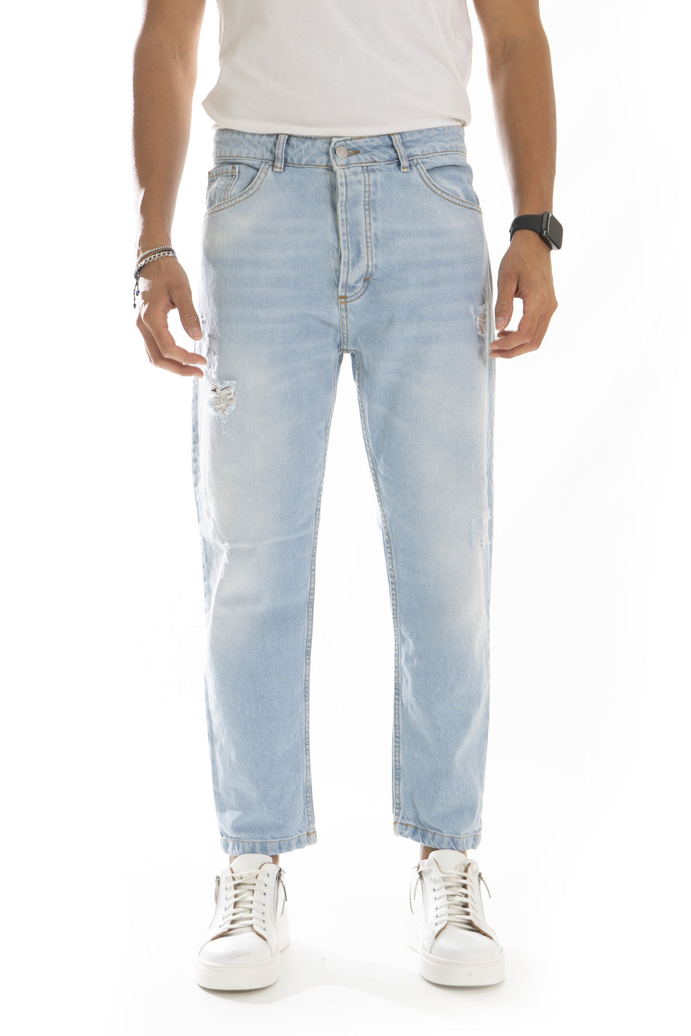 Jeans Uomo Con Sfumature e Abrasioni Art. Js455