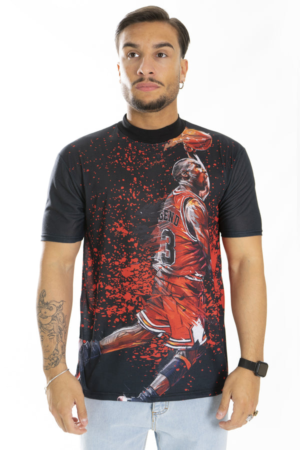 T-shirt à col rond sublimé pour homme « Basketball » Art. Ts189