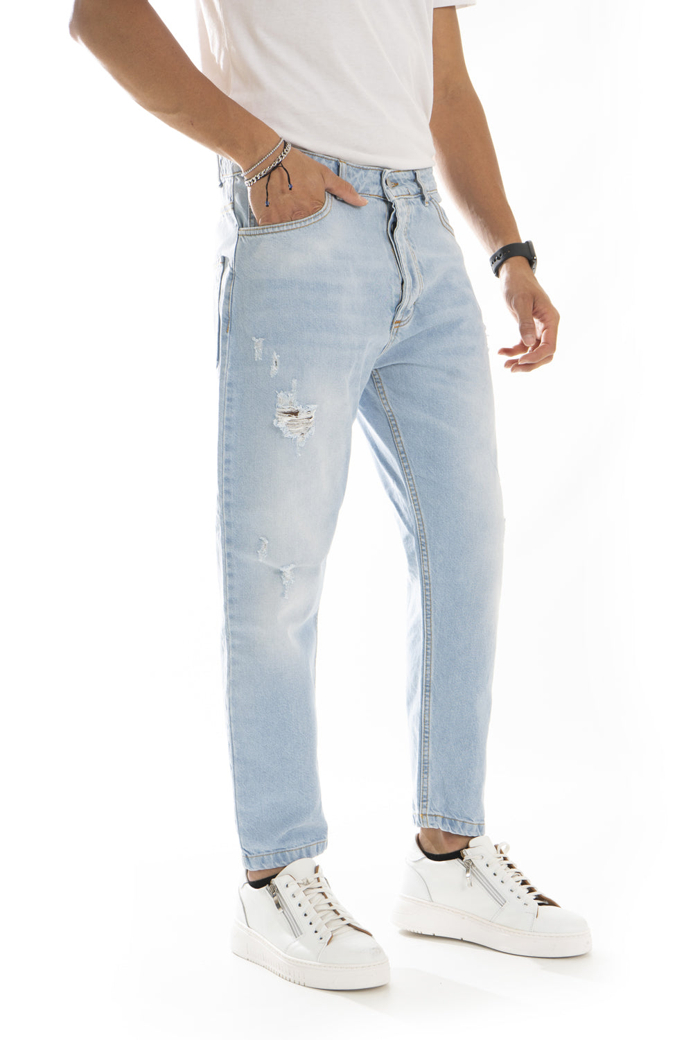 Jeans Uomo Con Sfumature e Abrasioni Art. Js455