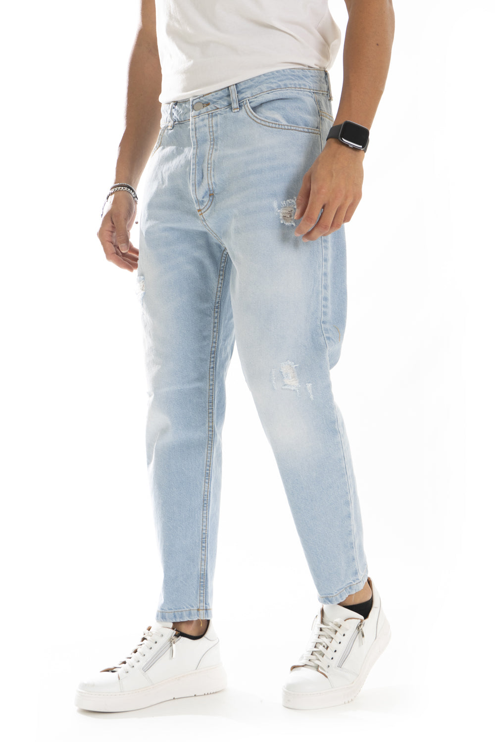 Jeans Uomo Con Sfumature e Abrasioni Art. Js455