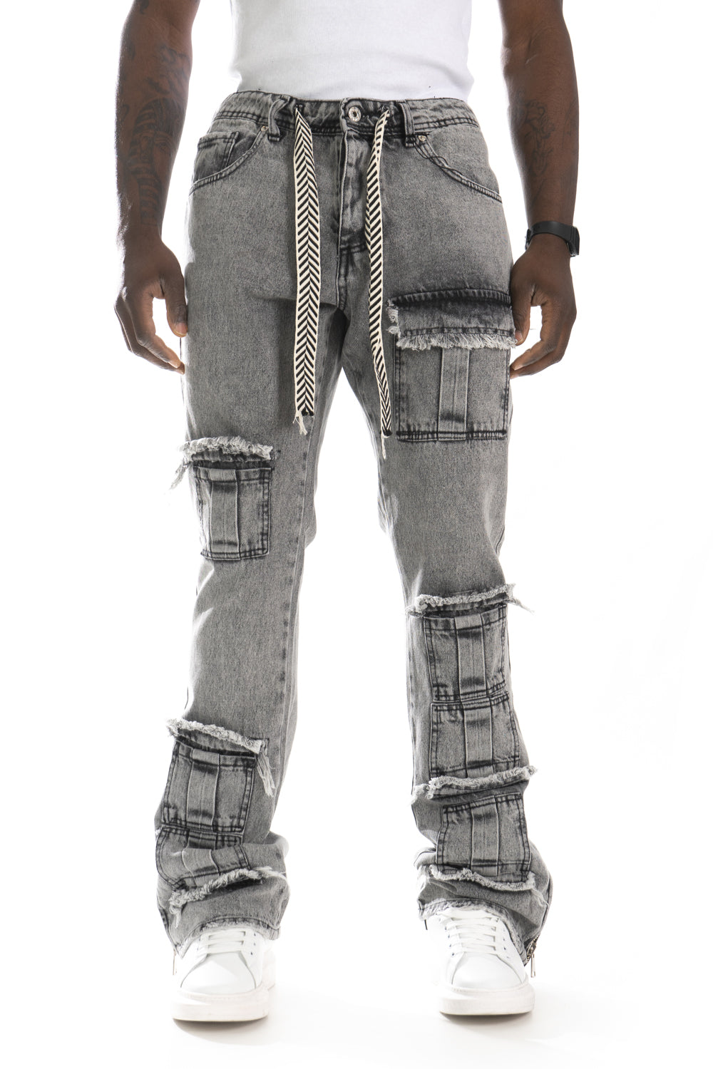 Jeans Uomo Cargo Flare Multitasche Art. JS458