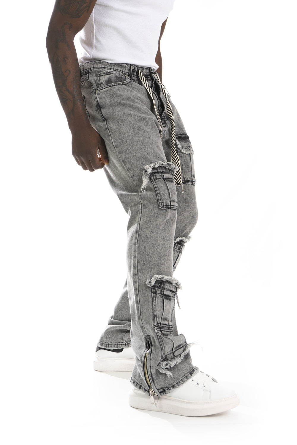 Jeans Uomo Cargo Flare Multitasche Art. JS458