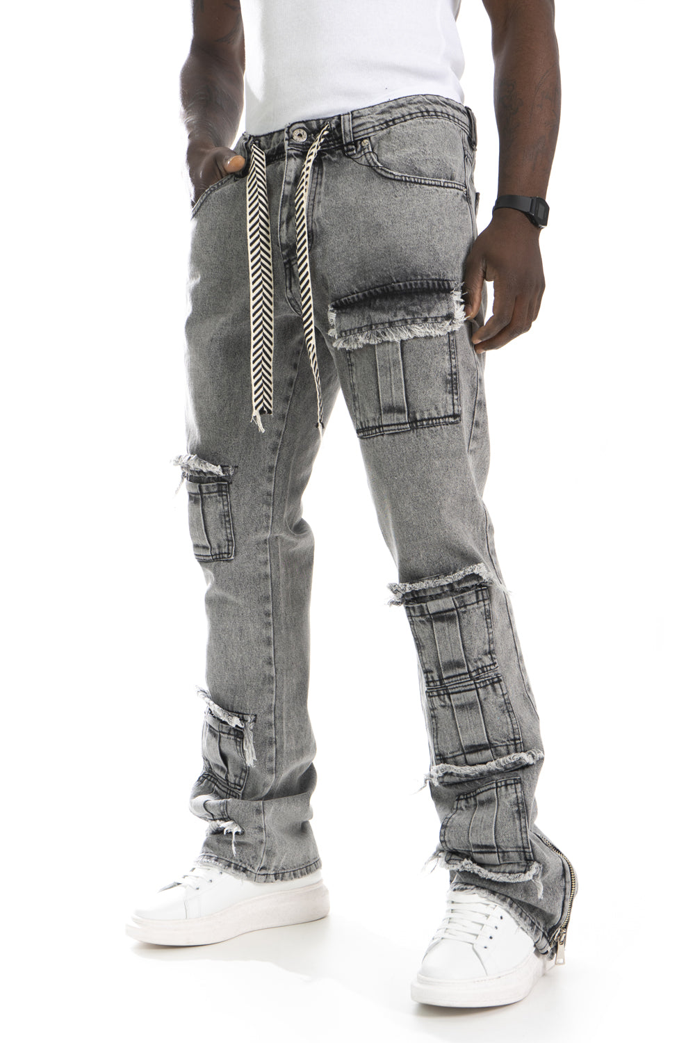 Jeans Uomo Cargo Flare Multitasche Art. JS458