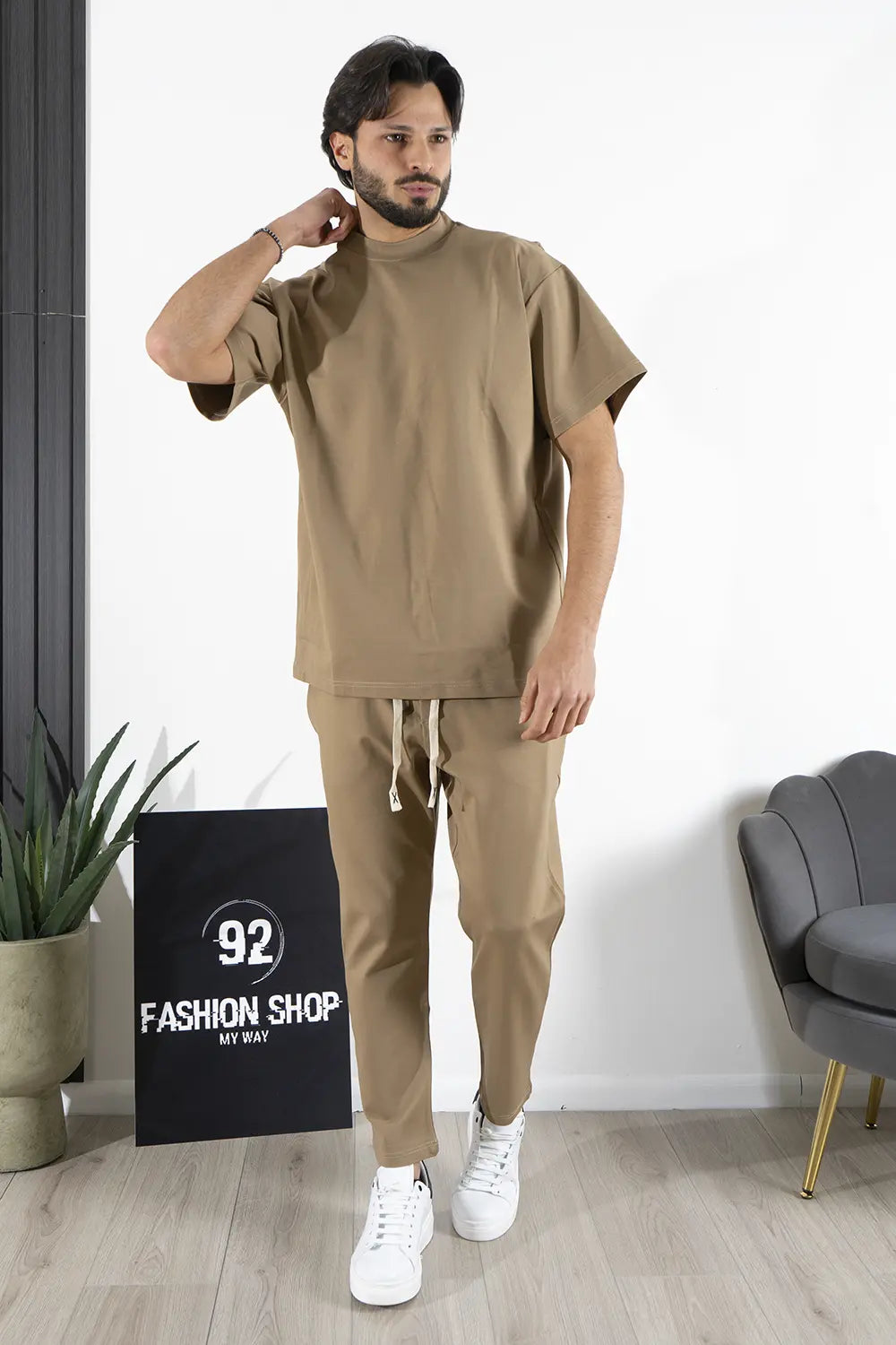 Coordinato Uomo T-shirt e Pantalone Tinta Unita Art. Cd41