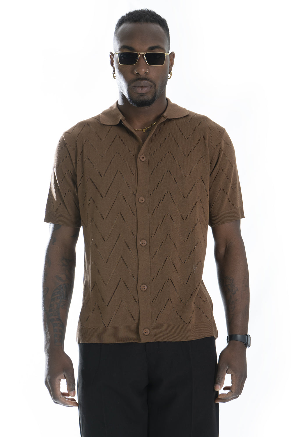 Camicia Uomo in Maglia Traforata Art. Cm196