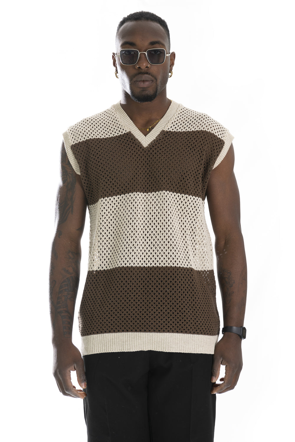 Smanicato Uomo In maglia Traforato Art. Ts223