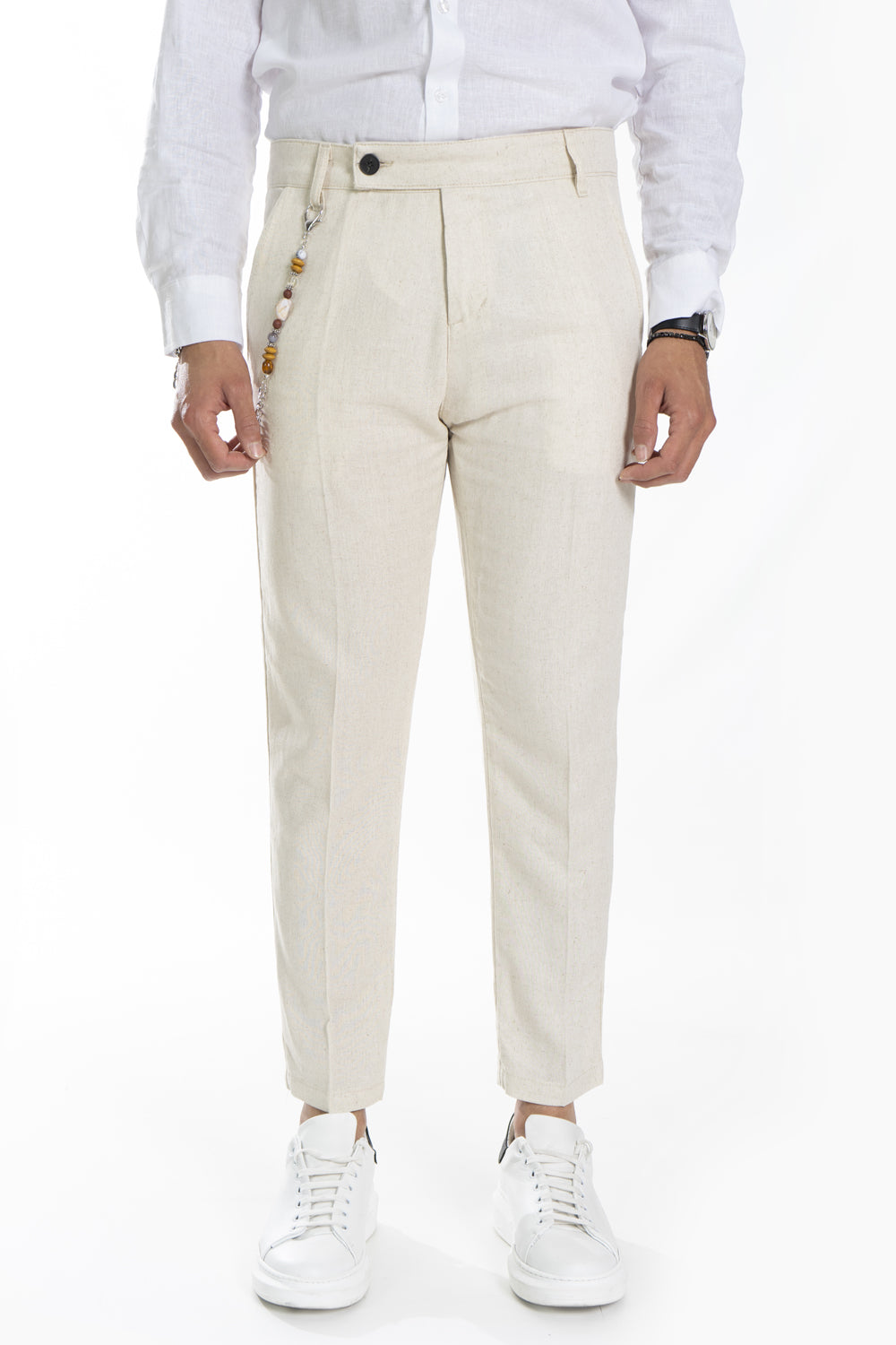 Pantalone Uomo In Lino Con bottone Lungo Art. Pt171