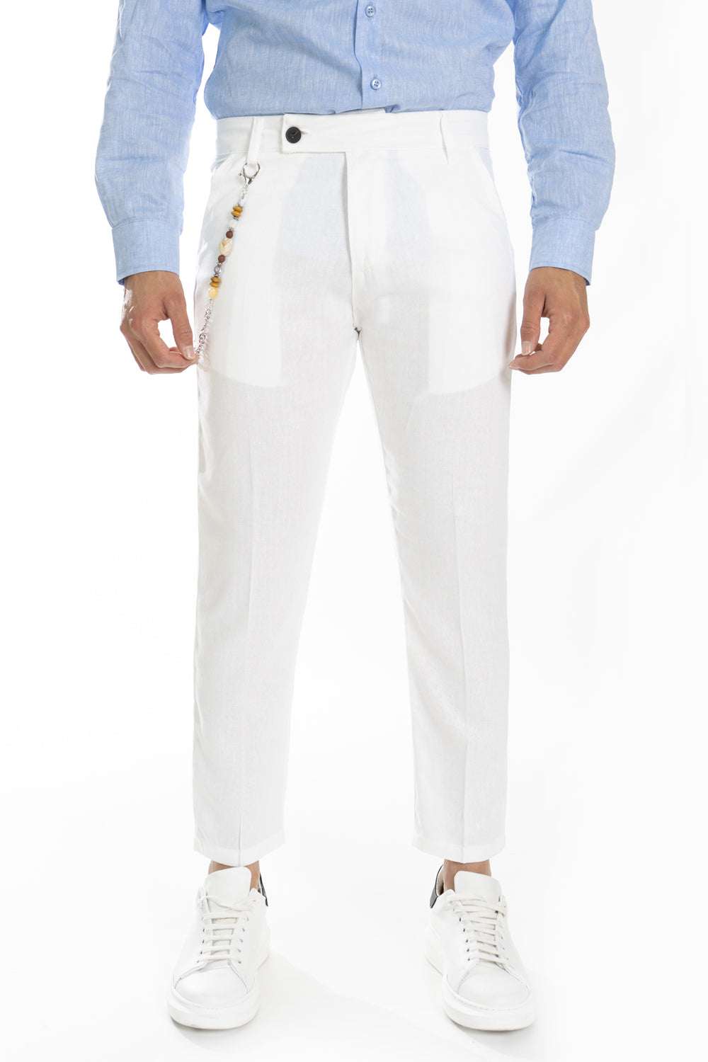 Pantalone Uomo In Lino Con bottone Lungo Art. Pt171