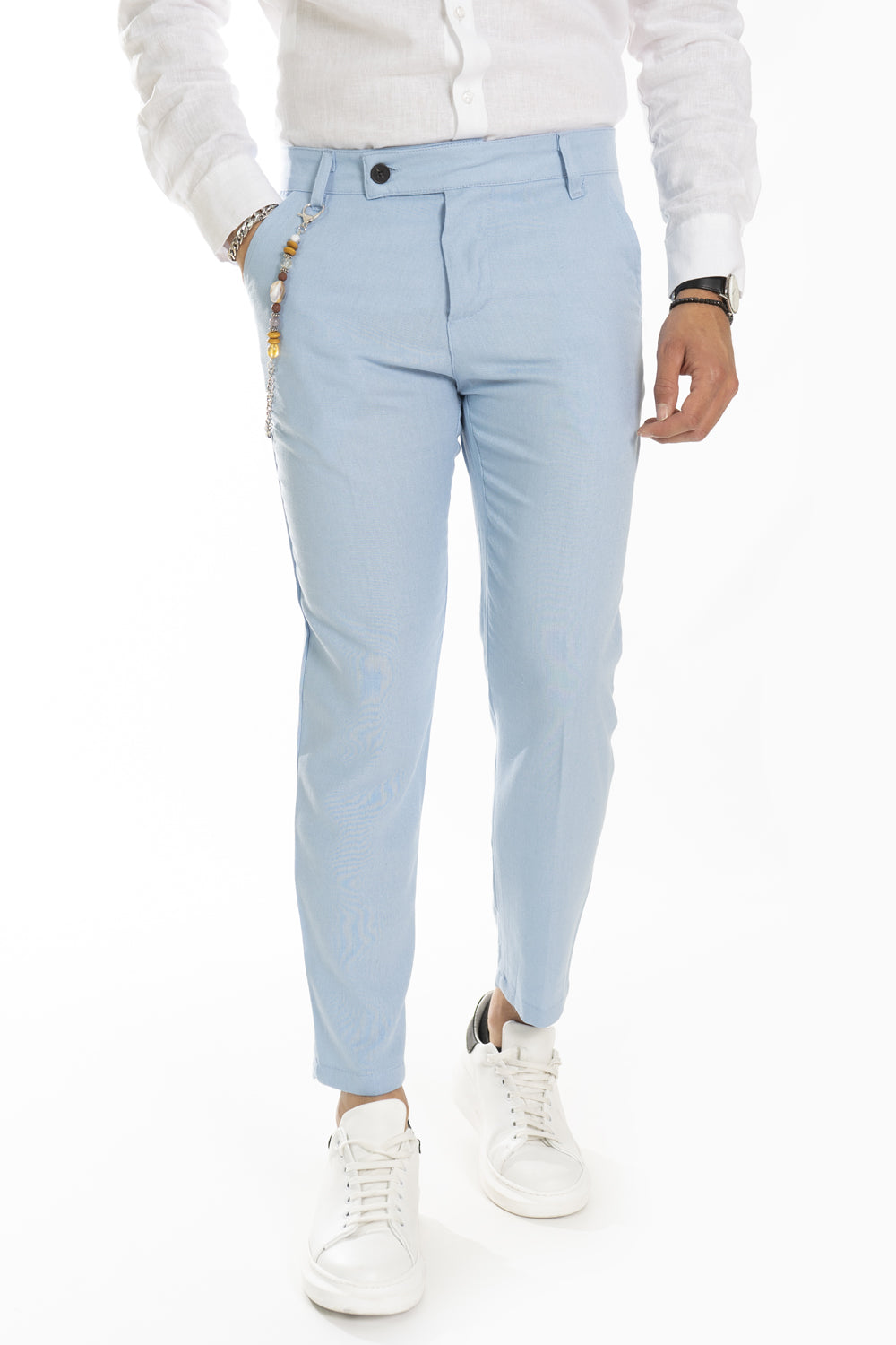 Pantalone Uomo In Lino Con bottone Lungo Art. Pt171