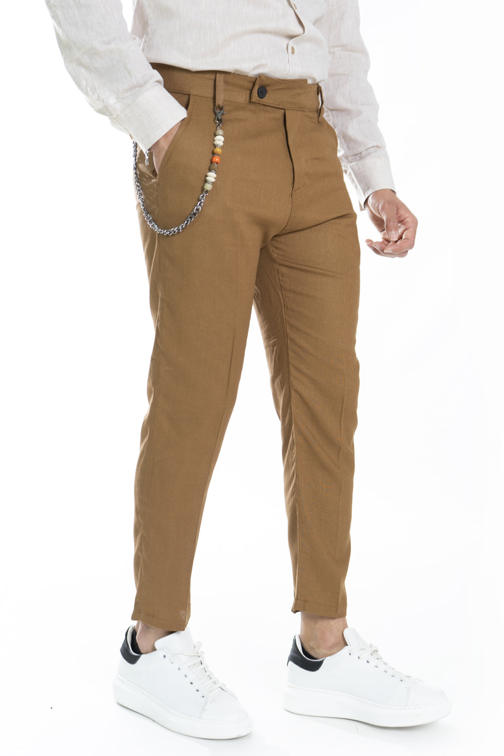 Pantalone Uomo In Lino Con bottone Lungo Art. Pt171