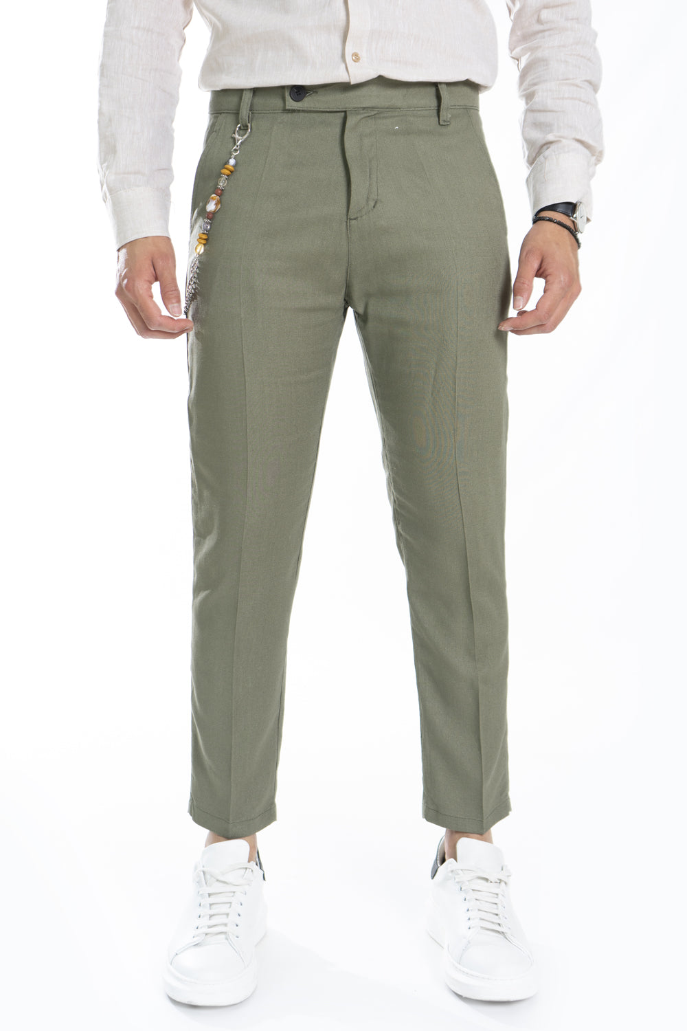 Pantalone Uomo In Lino Con bottone Lungo Art. Pt171