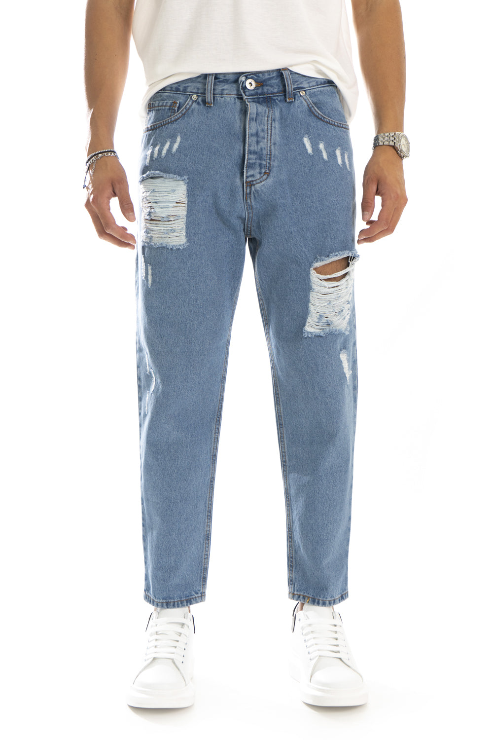 Jeans Uomo Con strappi e Abrasioni By 92 Fashion Shop Art. Js261