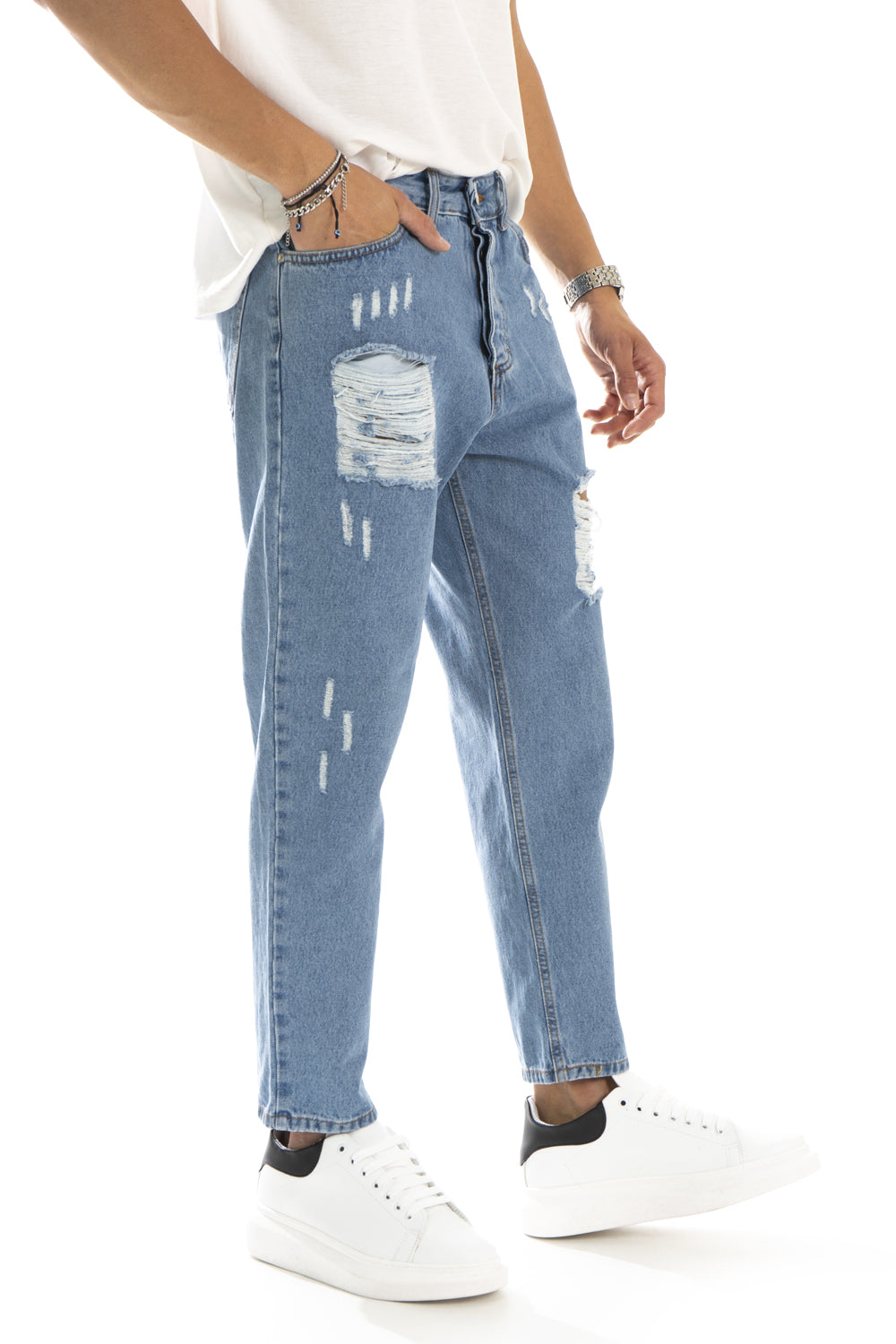 Jeans Uomo Con strappi e Abrasioni By 92 Fashion Shop Art. Js261