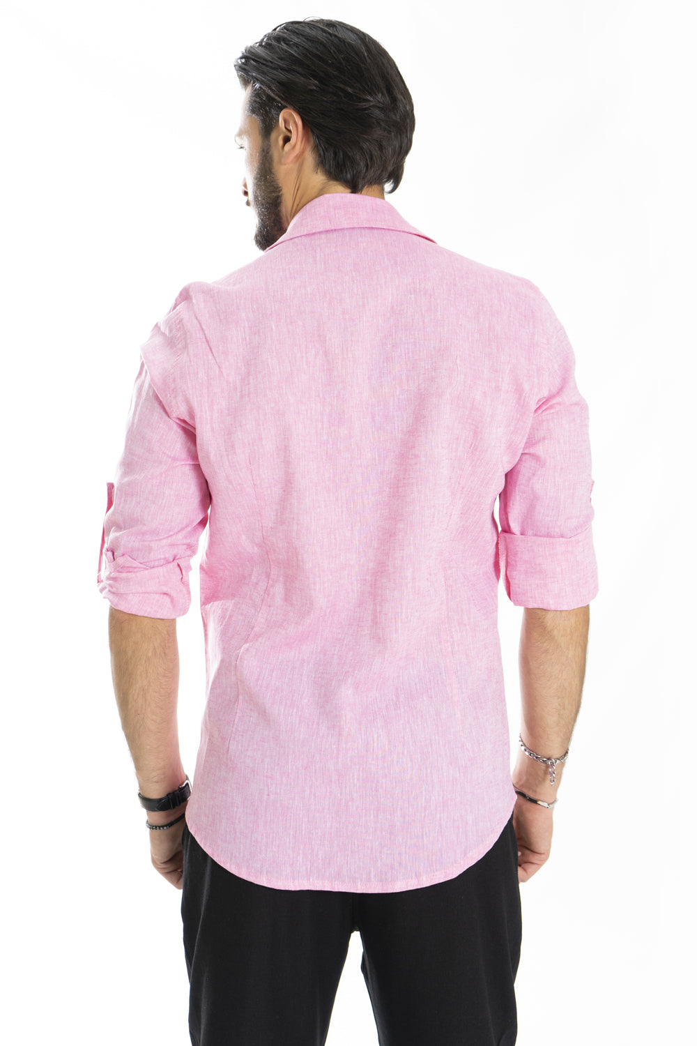 Camicia Uomo Con Colletto In Lino Tinta Unita Art. Cm175