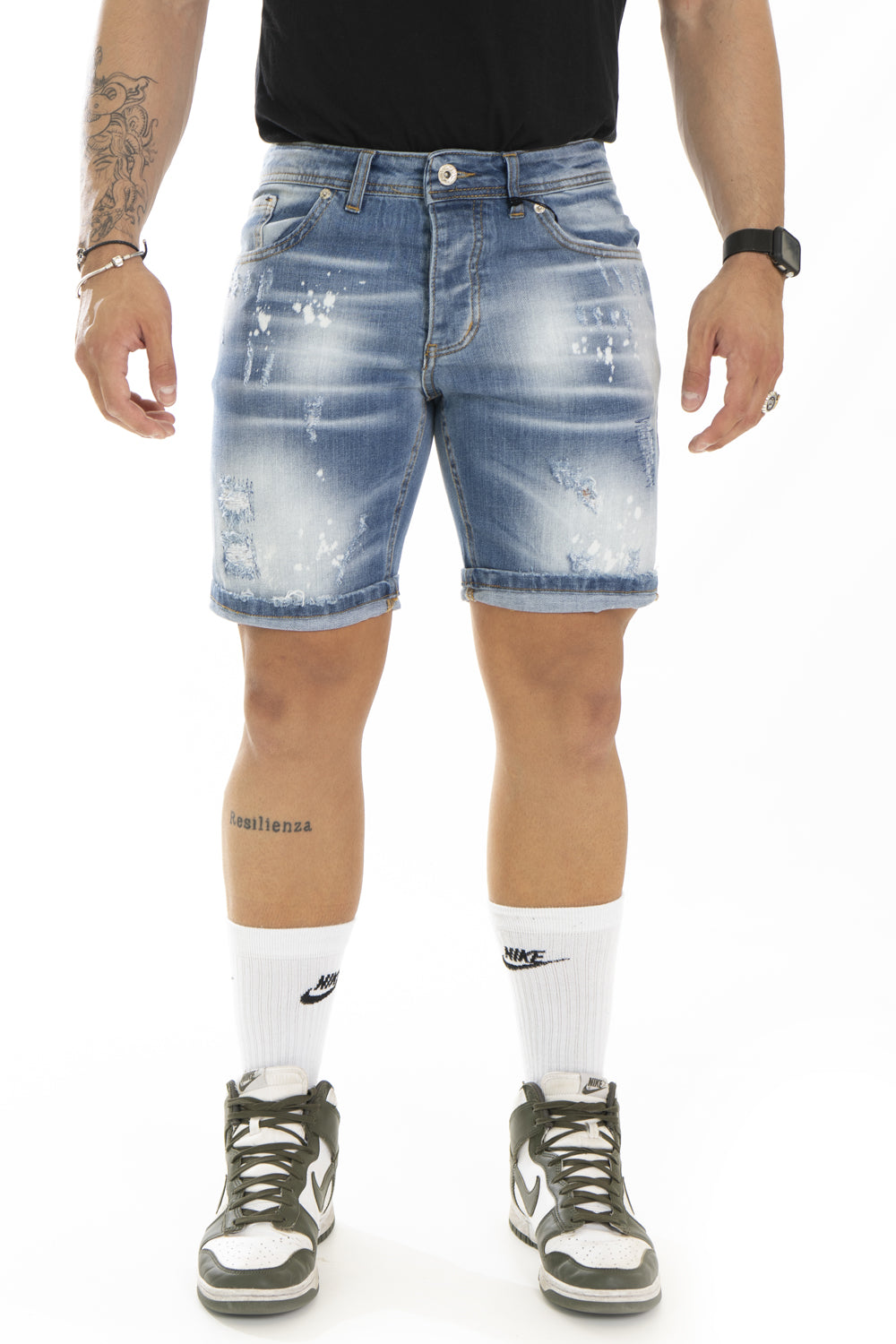 Bermuda uomo jeans Con Abrasioni e sfumature Art. Bm99