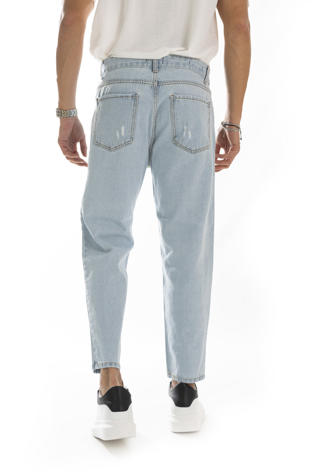 Jeans Uomo Con Strappi e Abrasioni Chiaro Art. Js203