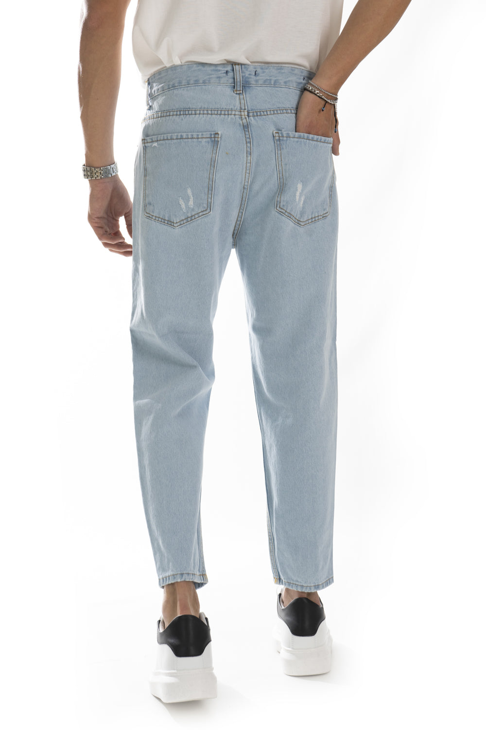 Jeans Uomo Destroy Con Strappi e Abrasioni 92 Fashion Shop Art. JS248