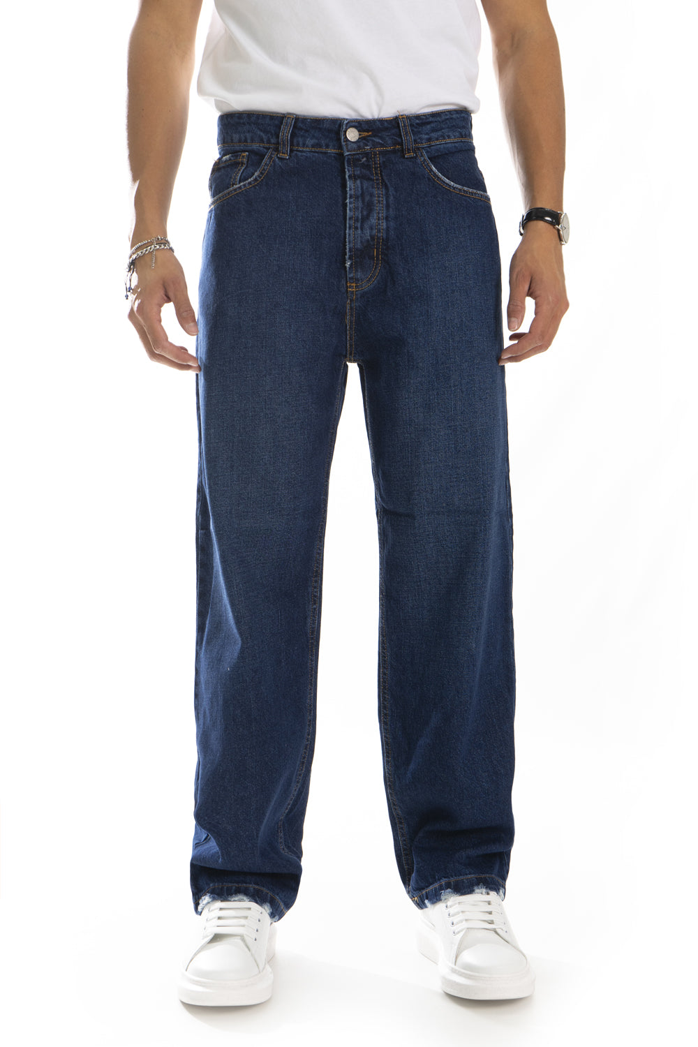 Jeans Uomo Baggy Fondo Largo Tinta unita Art. Js460