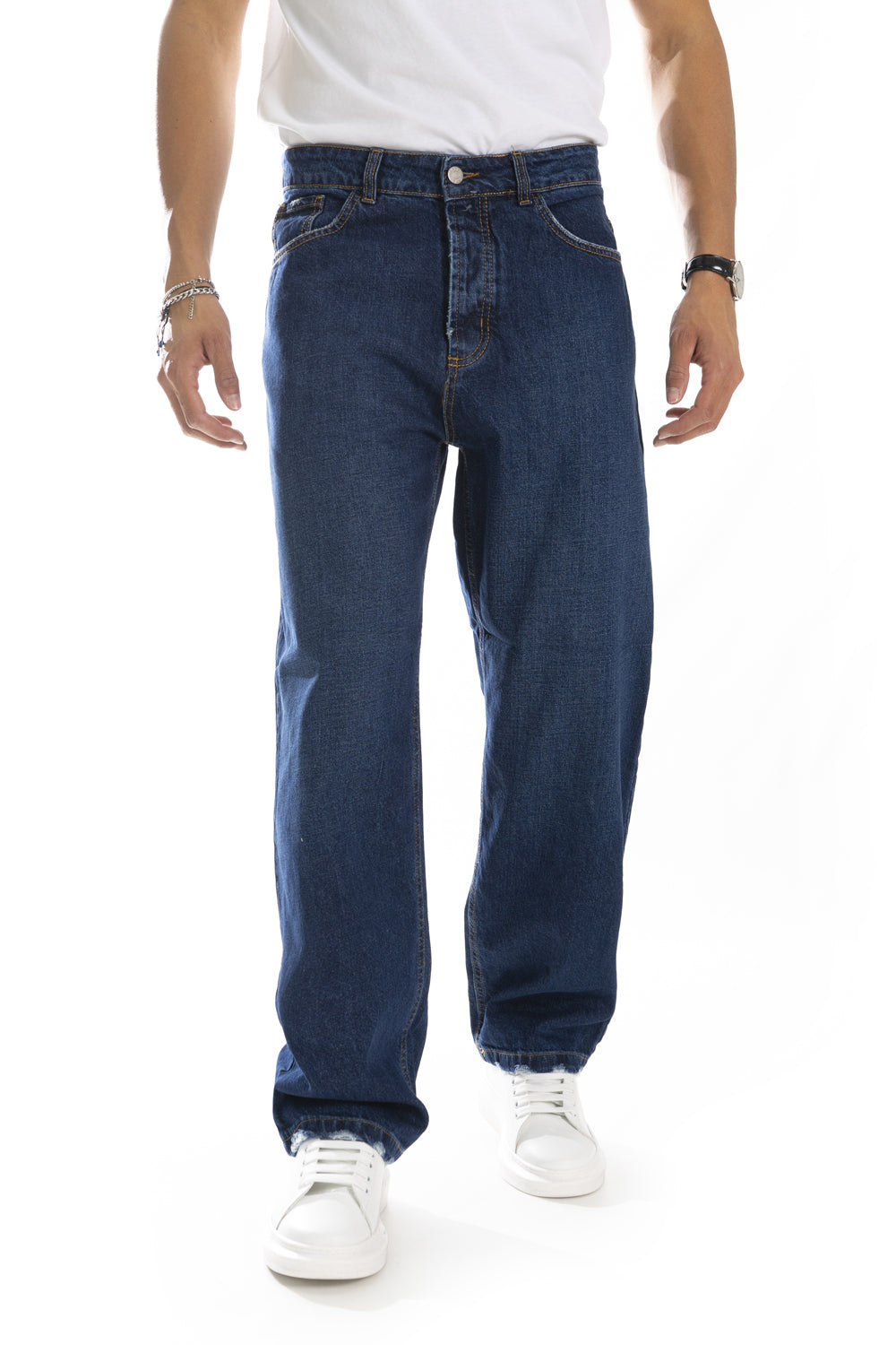 Jeans Uomo Baggy Fondo Largo Tinta unita Art. Js460