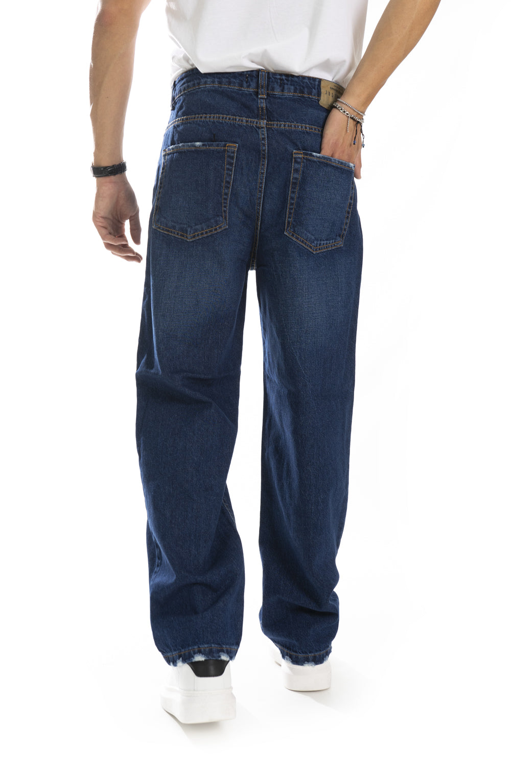 Jeans Uomo Baggy Fondo Largo Tinta unita Art. Js460