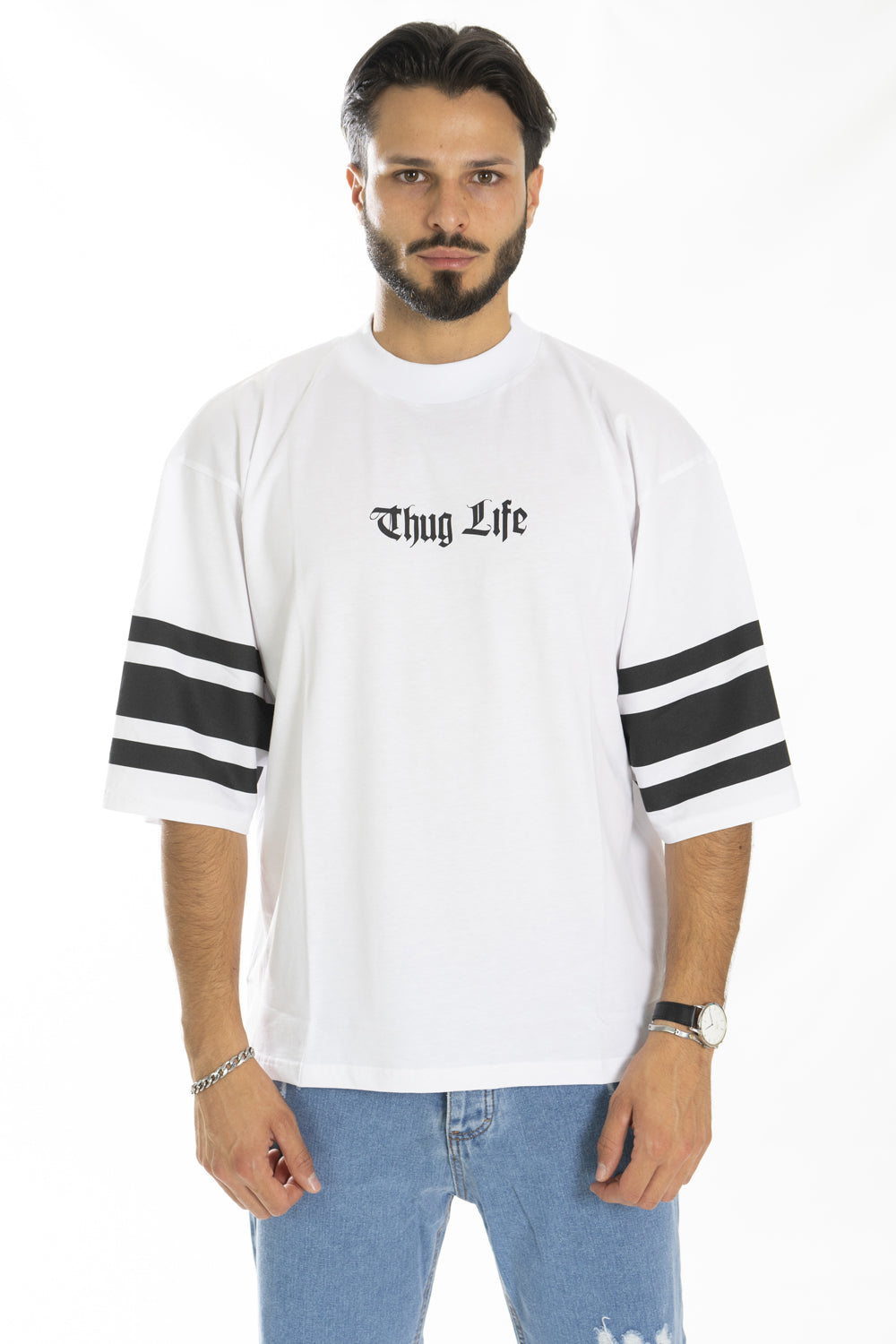 T-Shirt Uomo Cropped manica Larga Stampa Thug Life Art. Ts193