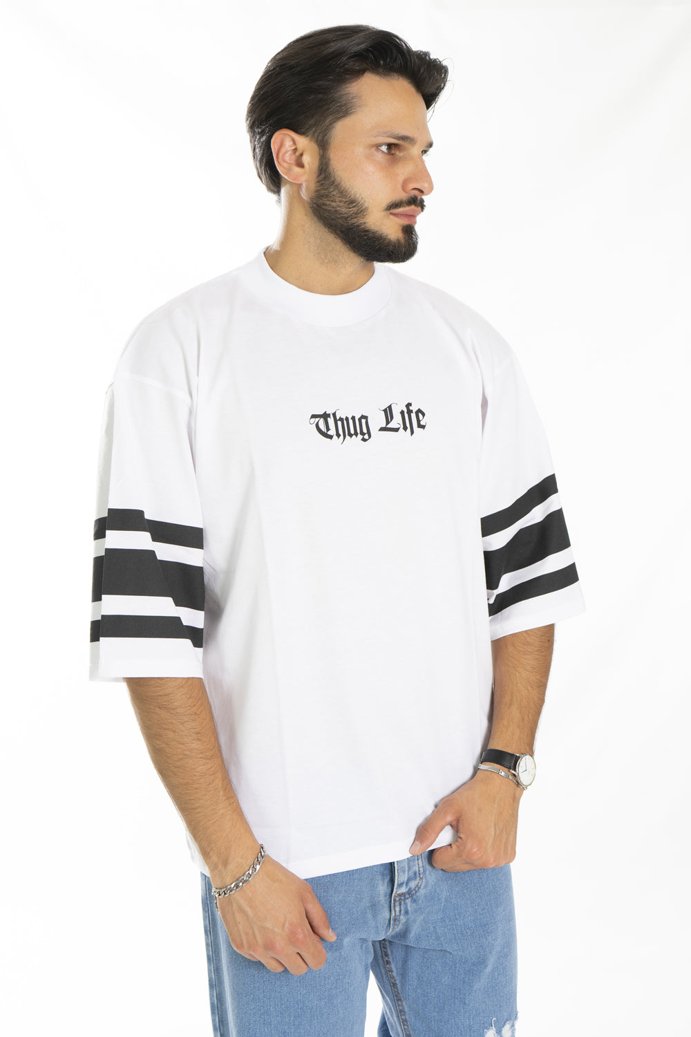 T-Shirt Uomo Cropped manica Larga Stampa Thug Life Art. Ts193