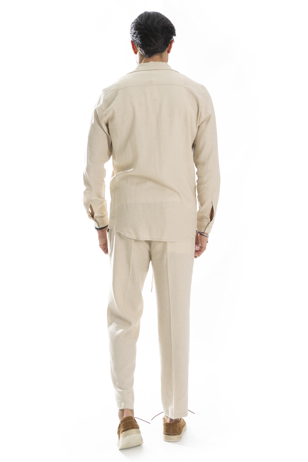 Coordinato Uomo Capri In Lino Camicia e Pantalone Art. Cd57