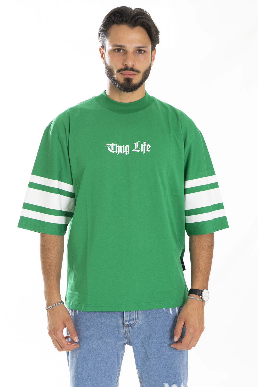 T-Shirt Uomo Cropped manica Larga Stampa Thug Life Art. Ts193