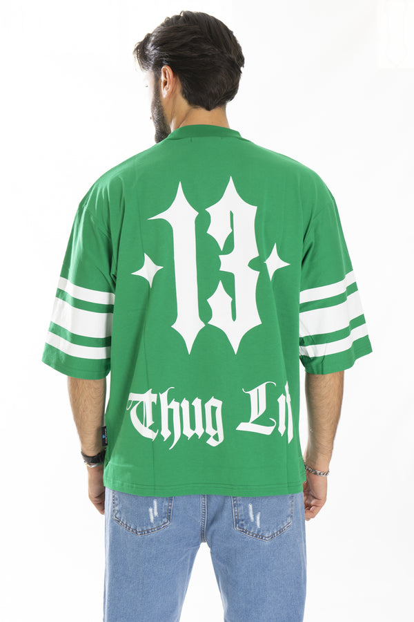 T-Shirt Uomo Cropped manica Larga Stampa Thug Life Art. Ts193