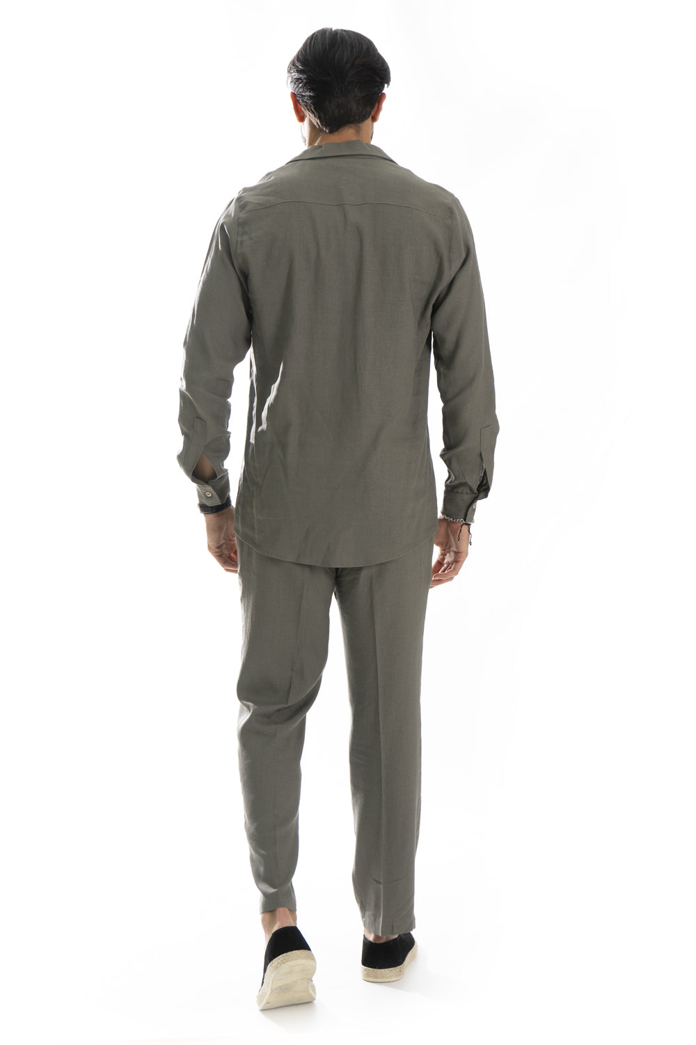 Coordinato Uomo Capri In Lino Camicia e Pantalone Art. Cd57