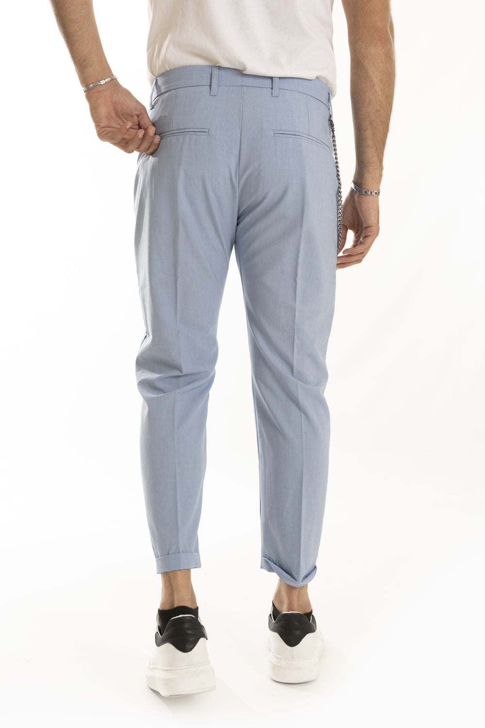 Pantalone Uomo Con Bottone Centrale Tasche Retro Art. Pt172