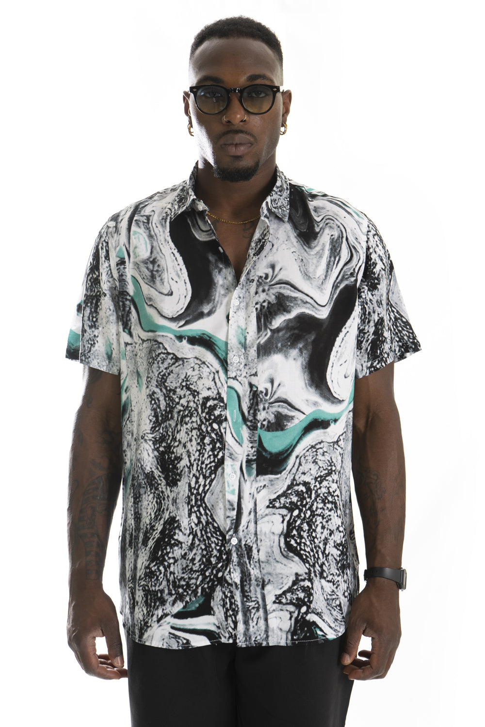 Camicia Uomo Viscosa Fantasia Sublimatica Art. Cm172