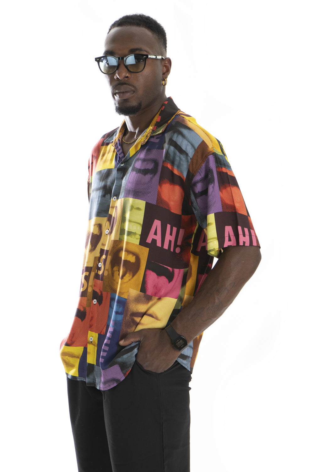 Camicia Uomo Viscosa Manica Corta Fantasia ''Bocca'' Art. Cm167